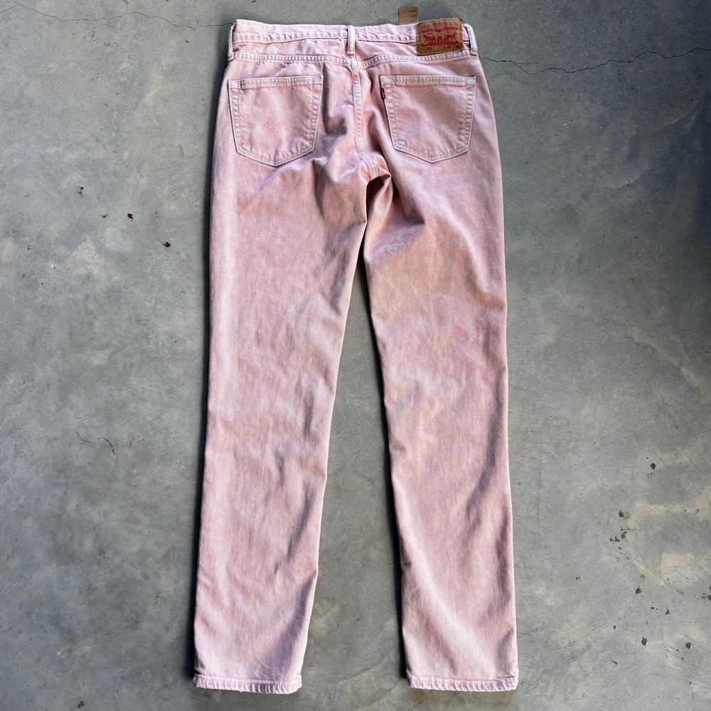 Levis 511 Slim Fit Pink Acid Wash Denim Jeans Mens 36x36 Grunge Casual Colorful - Picture 2 of 10